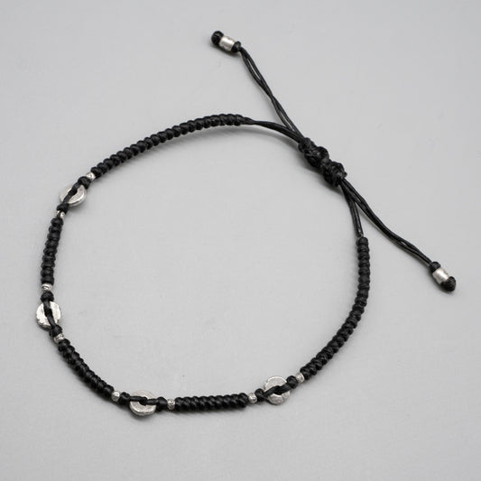 カレンシルバーブラックワックスブレスレット(KSCシリーズ)