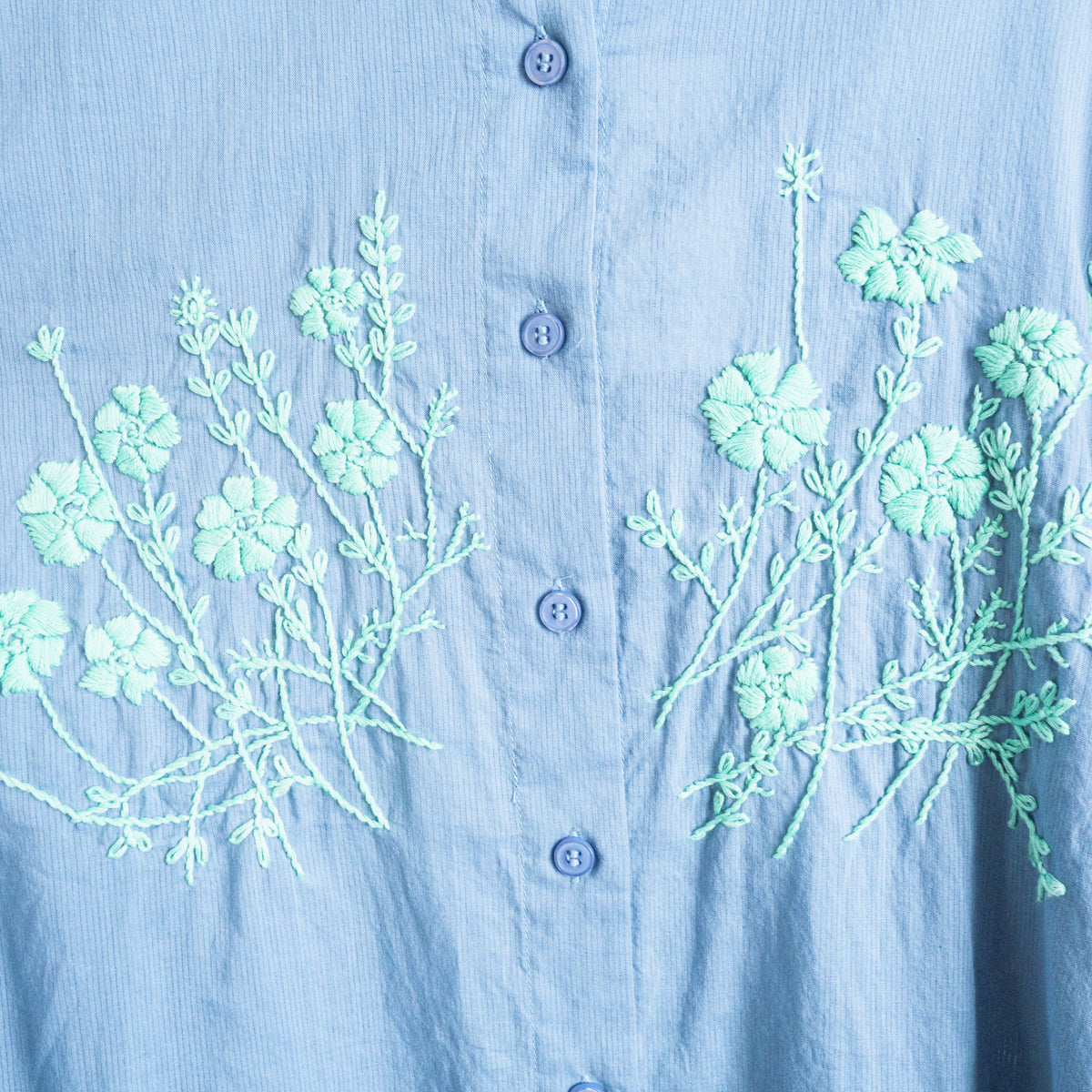 チカン手刺繍シャツ(ギャザー袖)