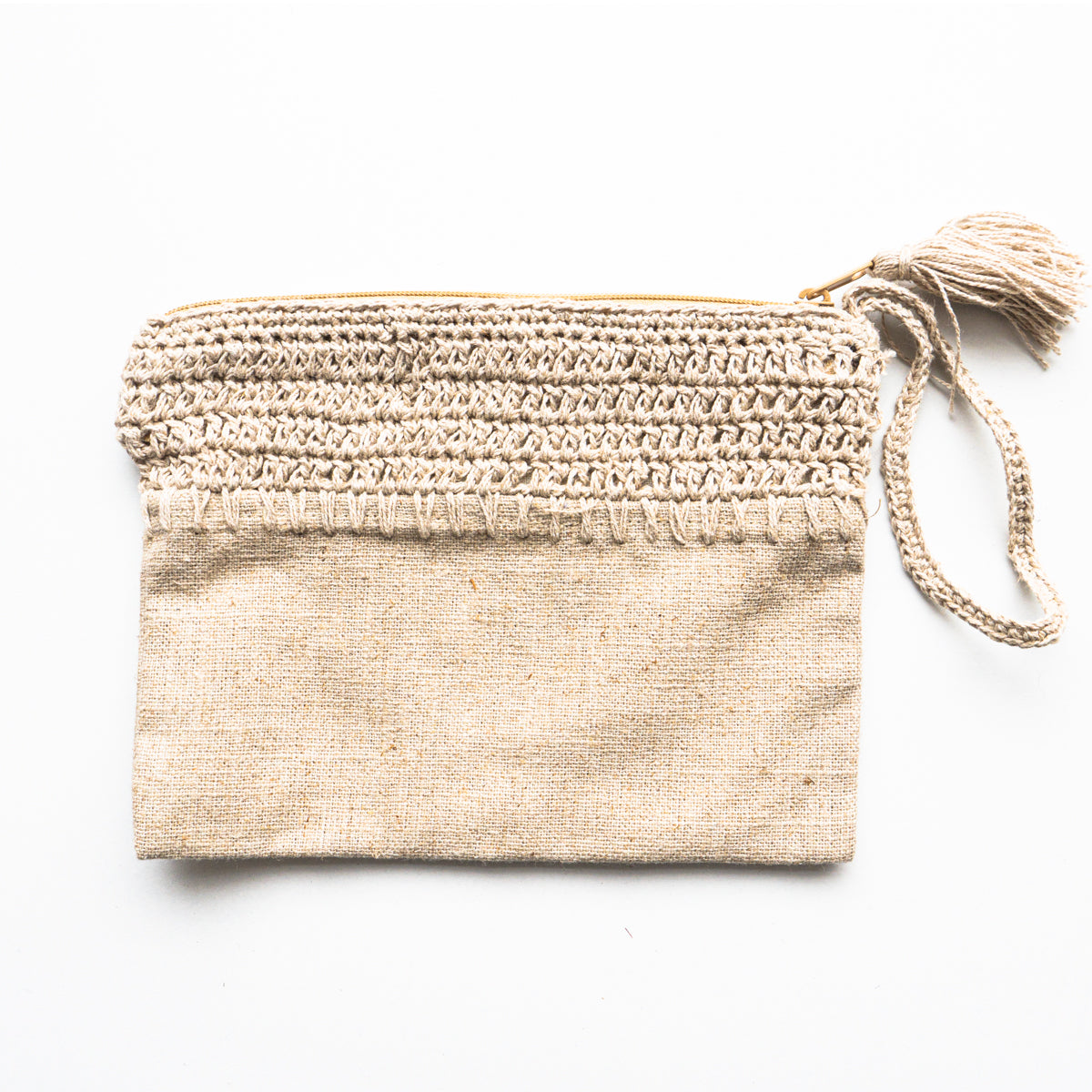 麻編みカラフルポーチ