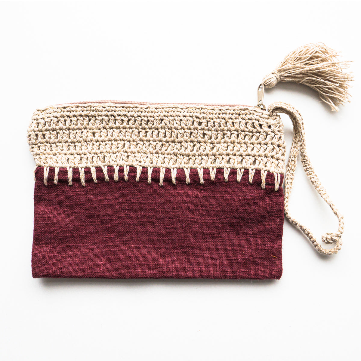 麻編みカラフルポーチ