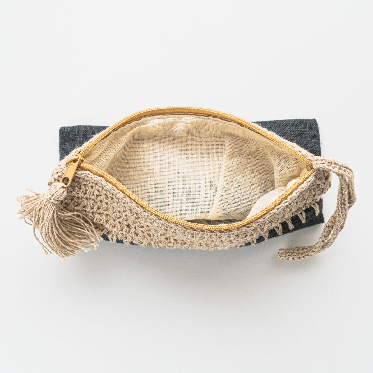 麻編みカラフルポーチ