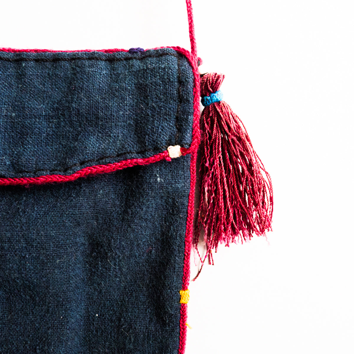 カレン族藍染め手織り肩掛けポーチ