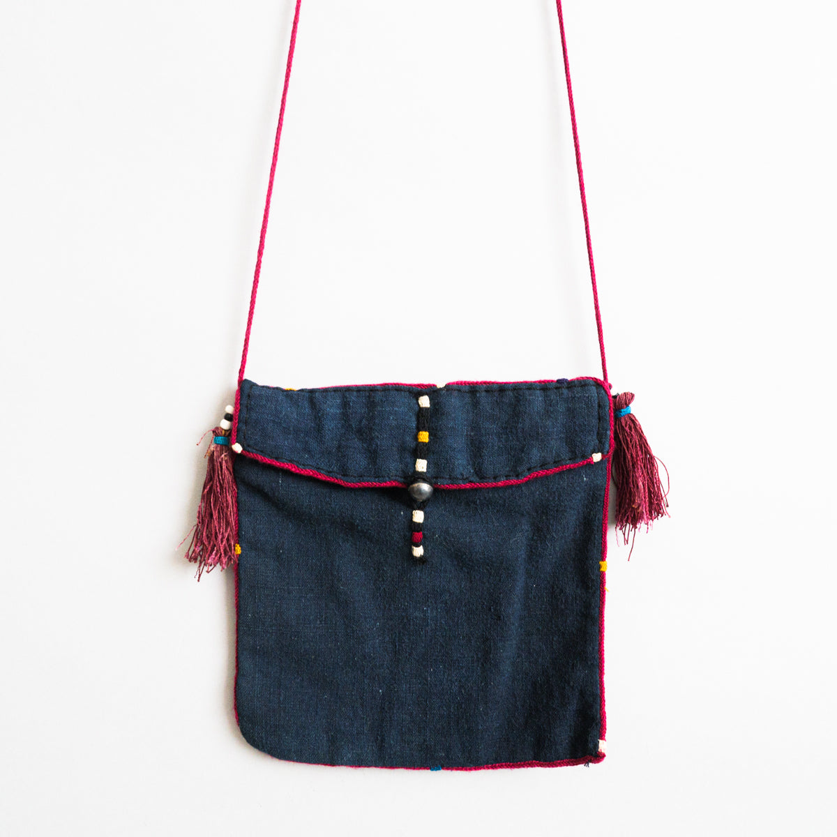 カレン族藍染め手織り肩掛けポーチ