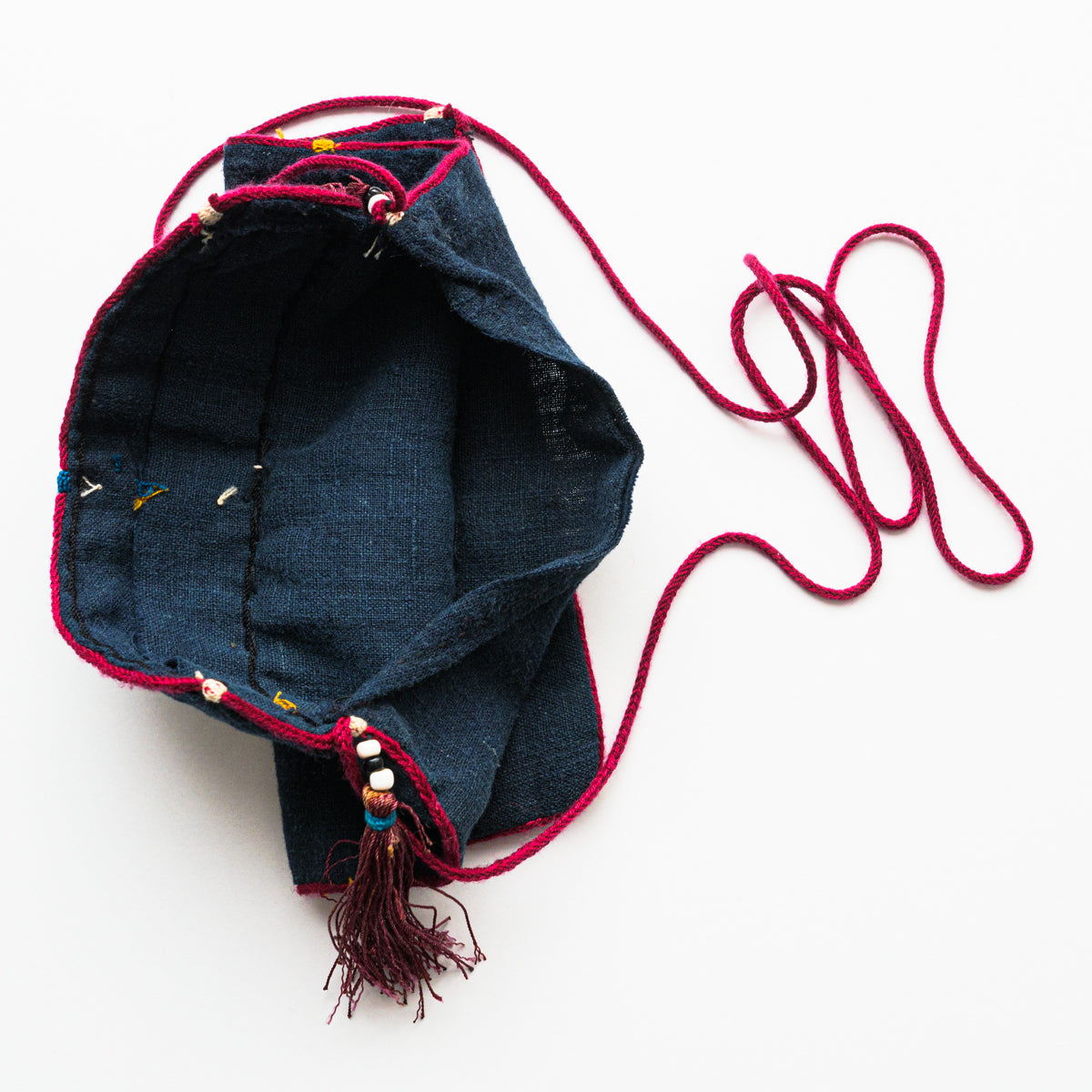 カレン族藍染め手織り肩掛けポーチ