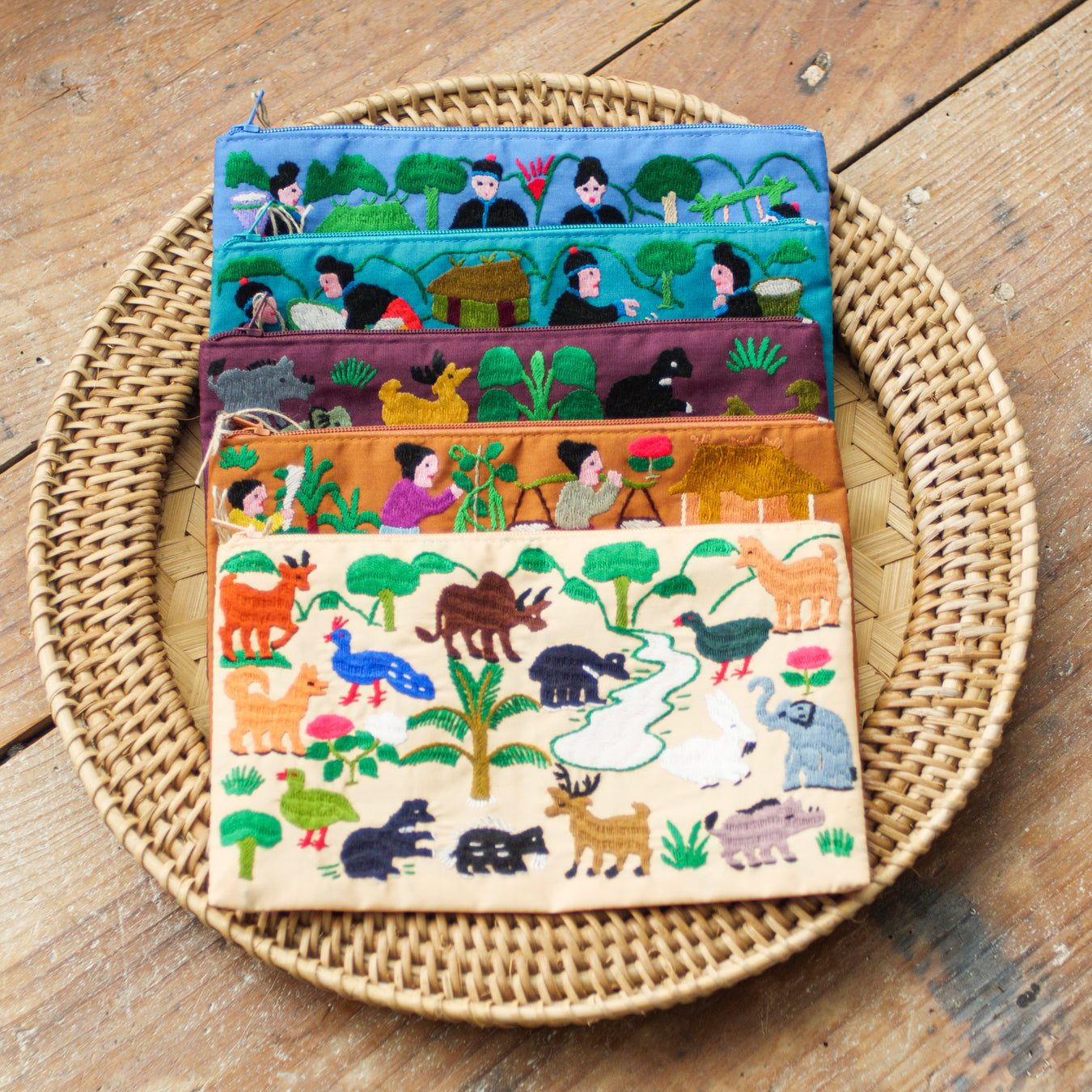 モン族手刺繍ポーチ(大)