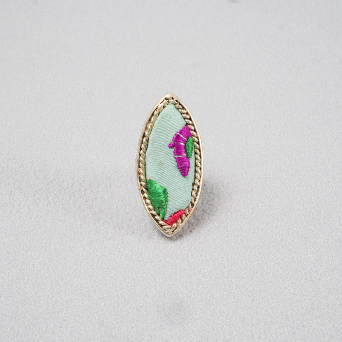 苗族刺繍リング(スカイブルーシリーズ)