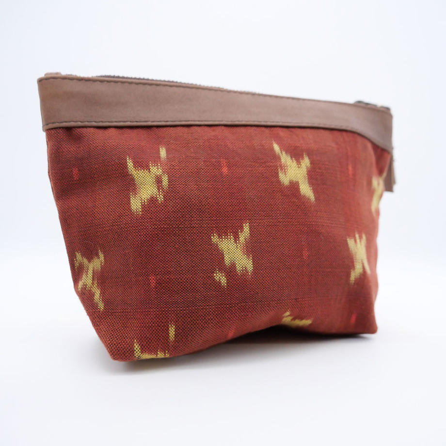 羊革イカットポーチ