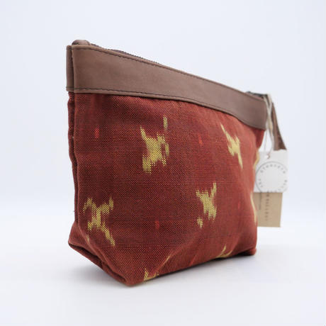 羊革イカットポーチ