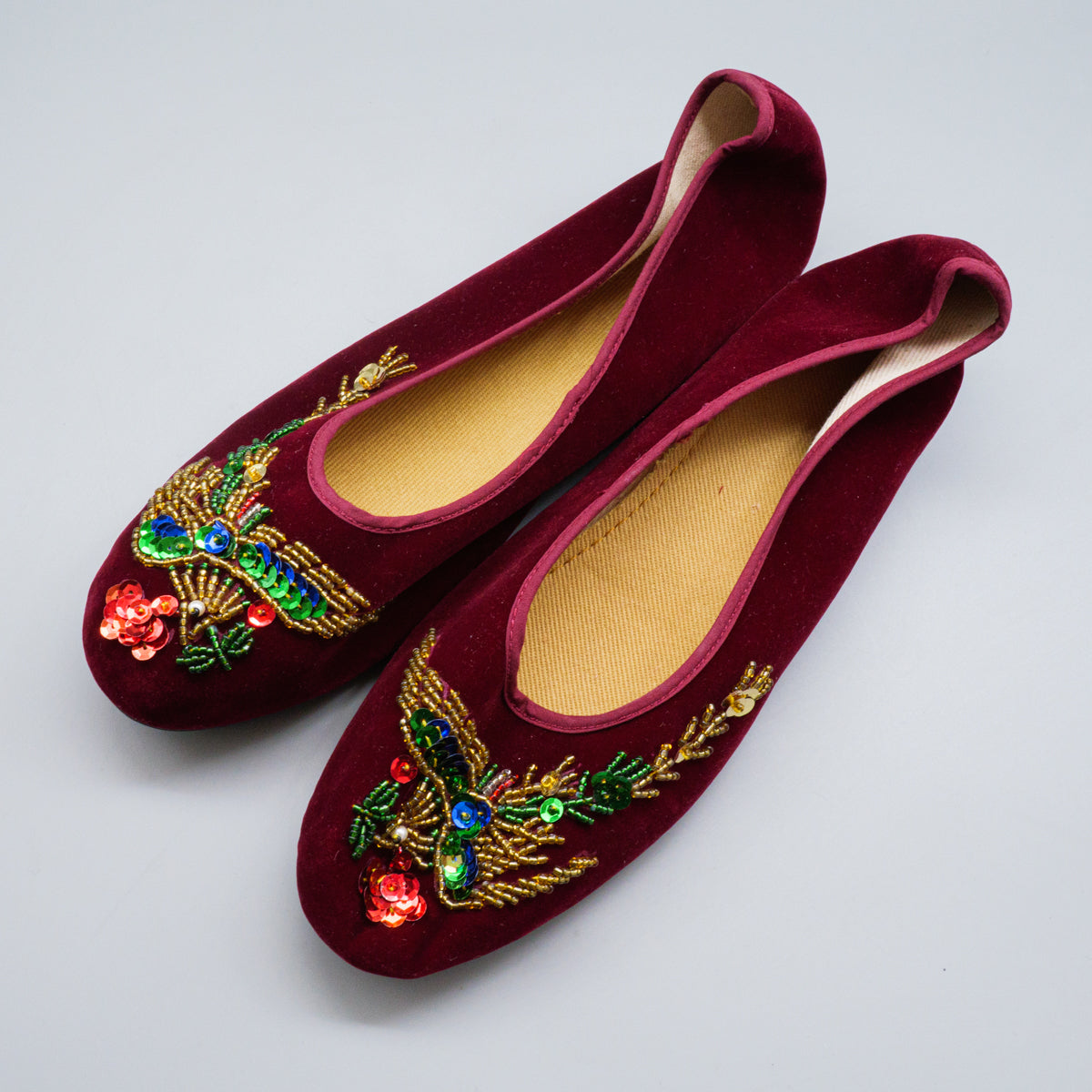 ヴェルベットビーズ靴