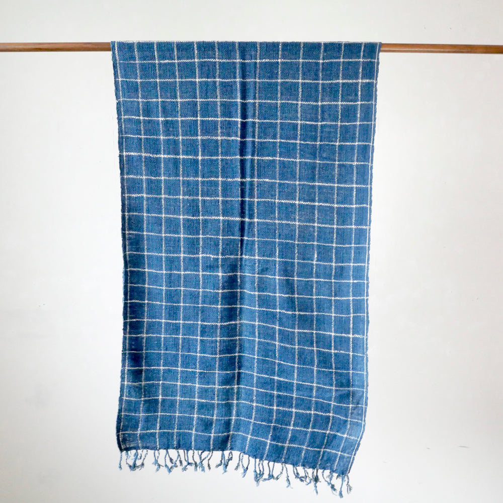 手紡ぎ草木染めストール(L)