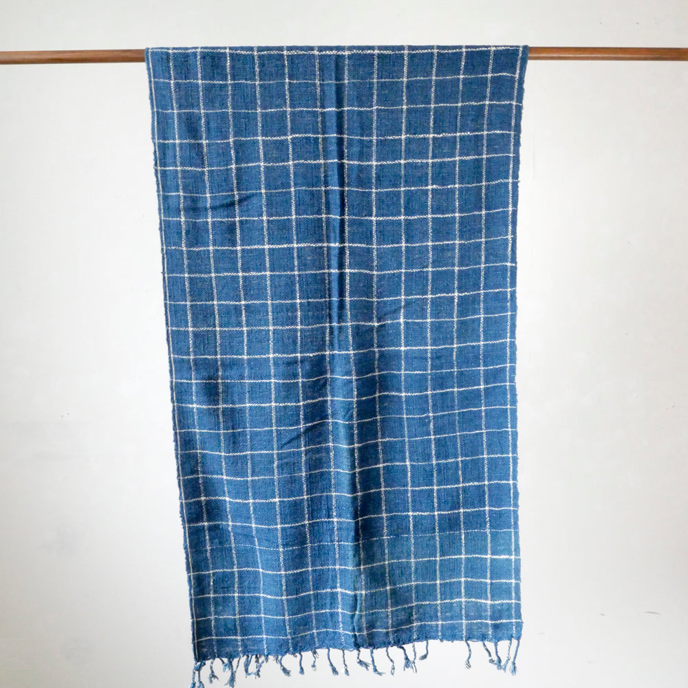 手紡ぎ草木染めストール(L)