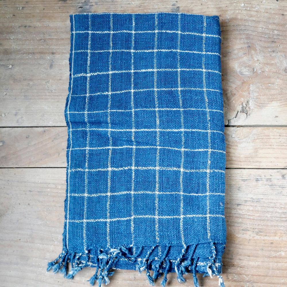 手紡ぎ草木染めストール(L)