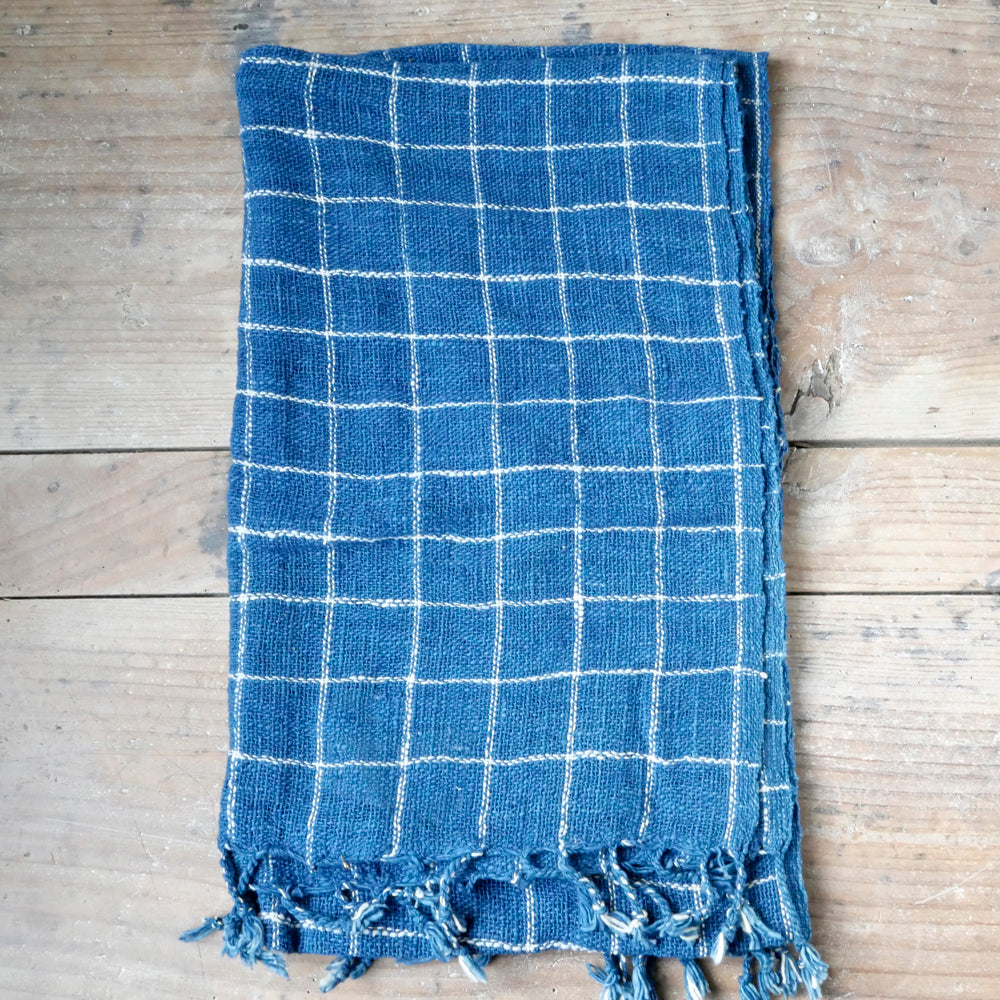 手紡ぎ草木染めストール(L)