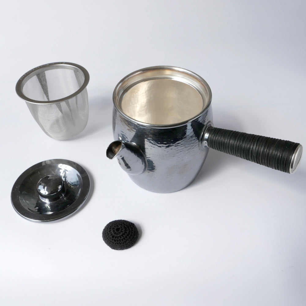 真鍮製急須タル形(大)ヨコゴザ目