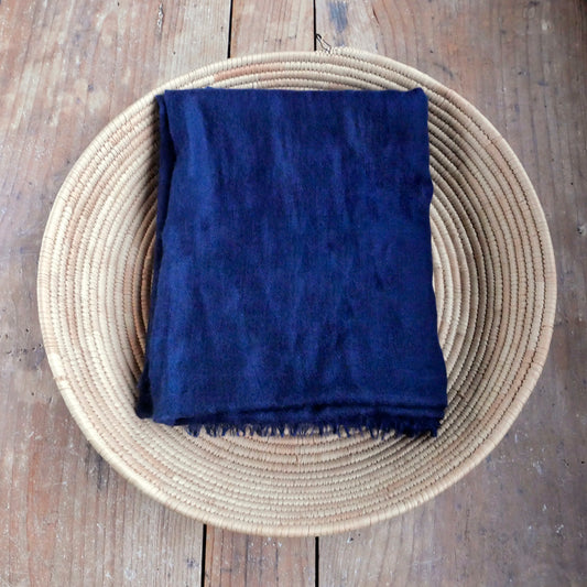 カシミヤ細毛ライトストール(藍染)