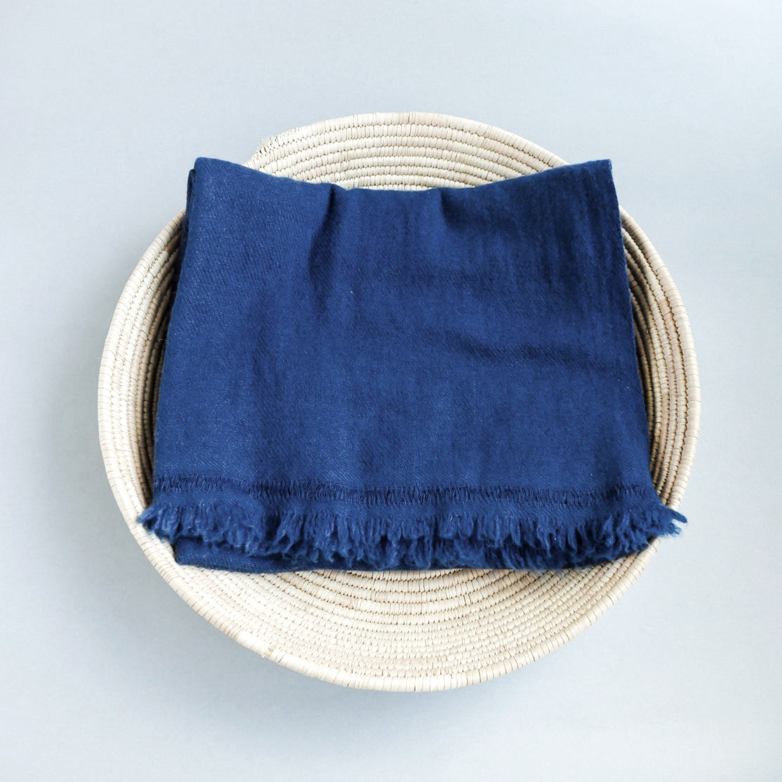 カシミヤ大判ストール(藍染)