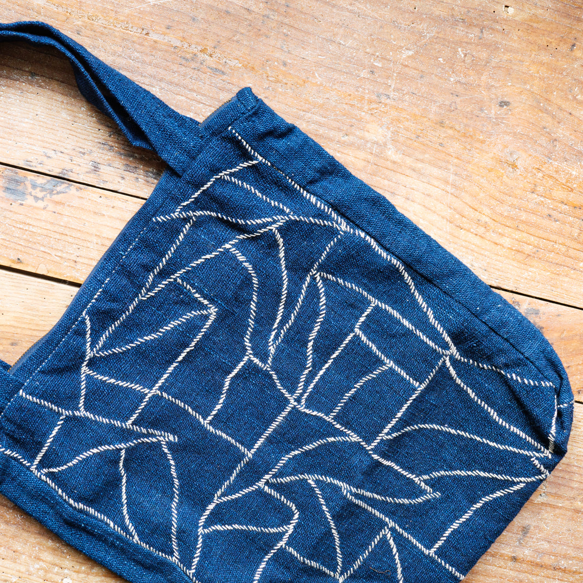 藍染ステッチトートバッグ