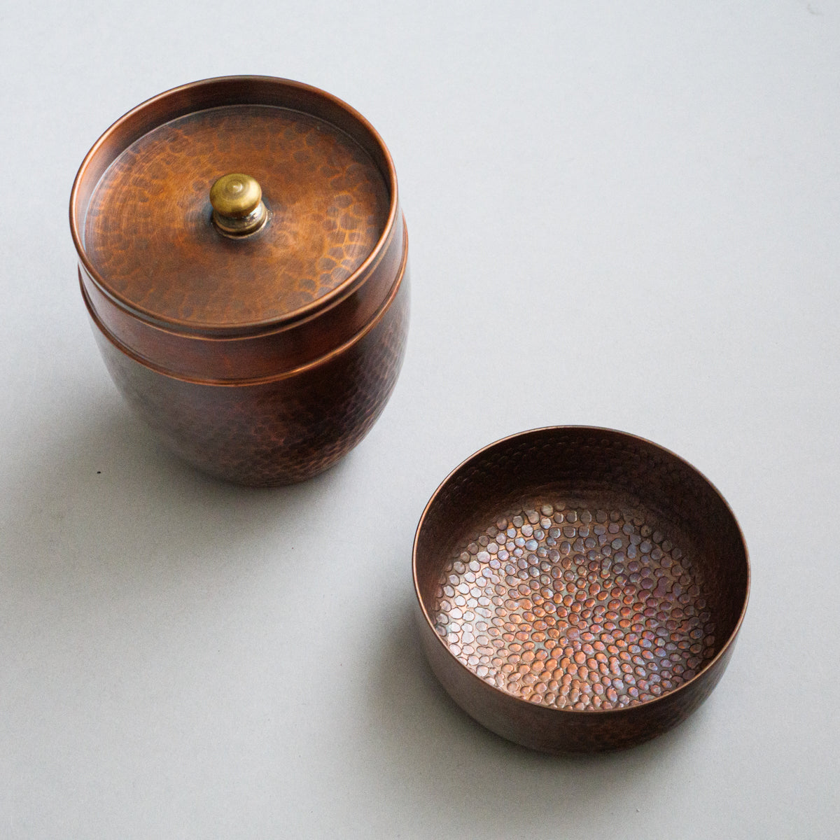 銅茶筒ナツメ形(丸つち目大)