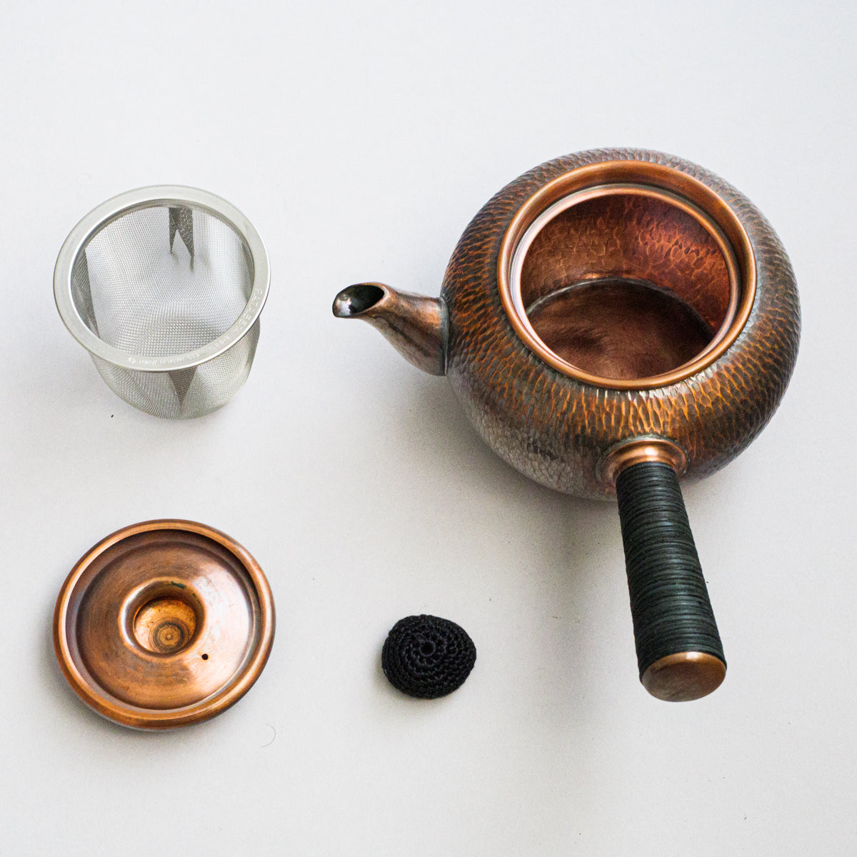 銅製急須丸形(中)タテゴザ目