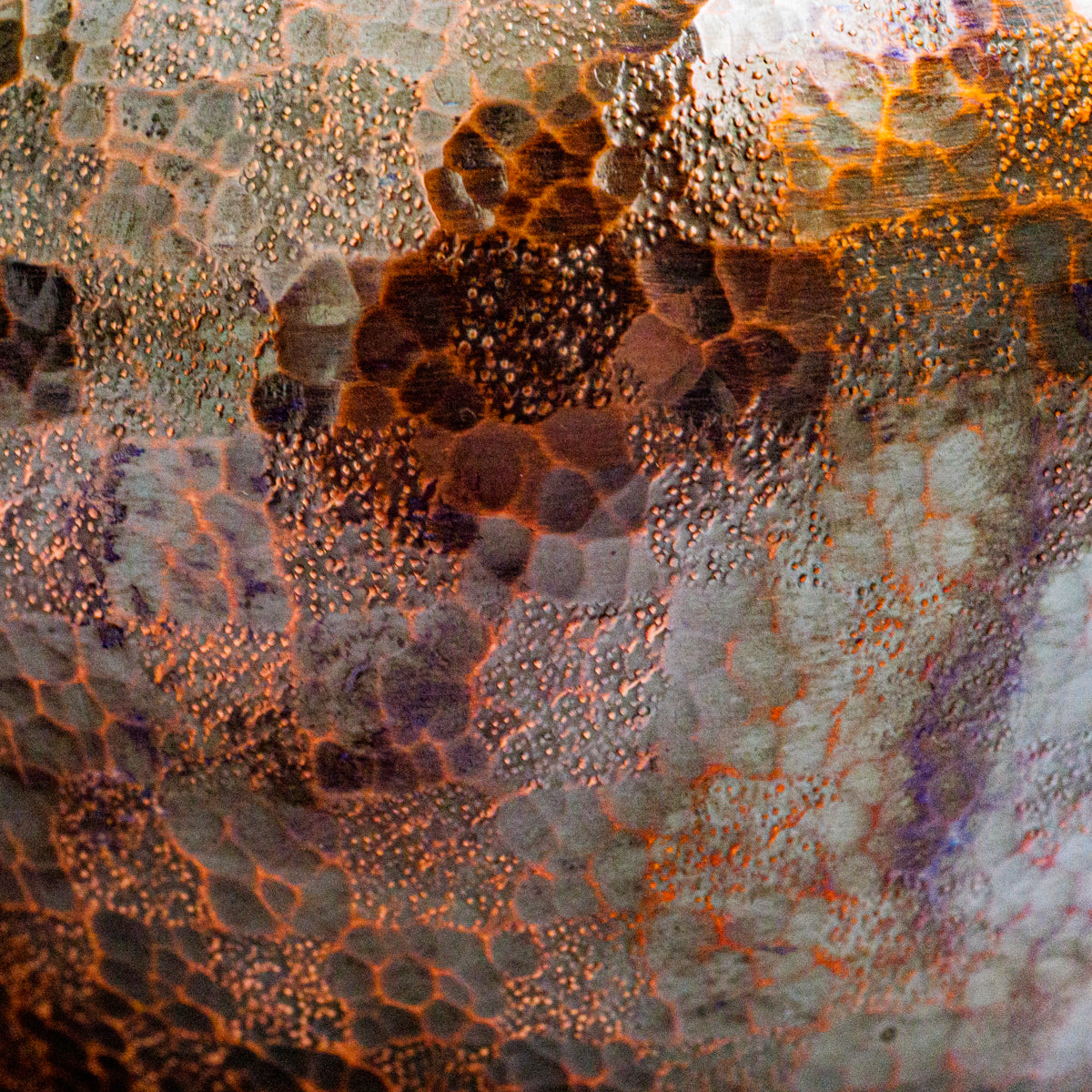 銅製急須丸形(中)市松模様