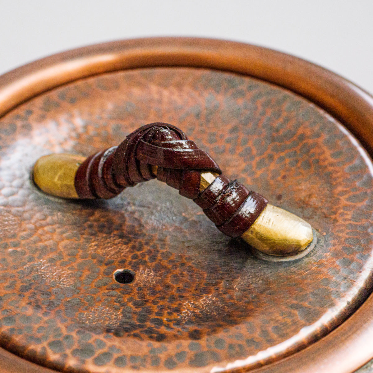 銅製急須丸形(中)市松模様