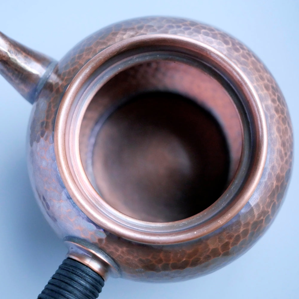 銅製急須丸形(中)丸つち目