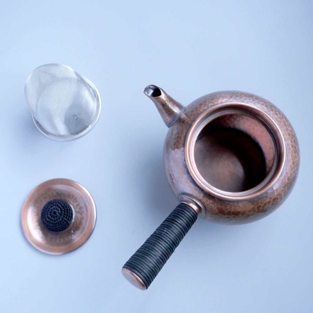 銅製急須丸形(中)丸つち目