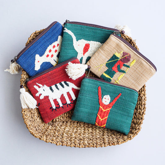 ナガ族手刺繍ポーチ