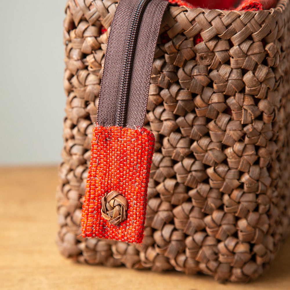 山葡萄バスケット(六角花編み)