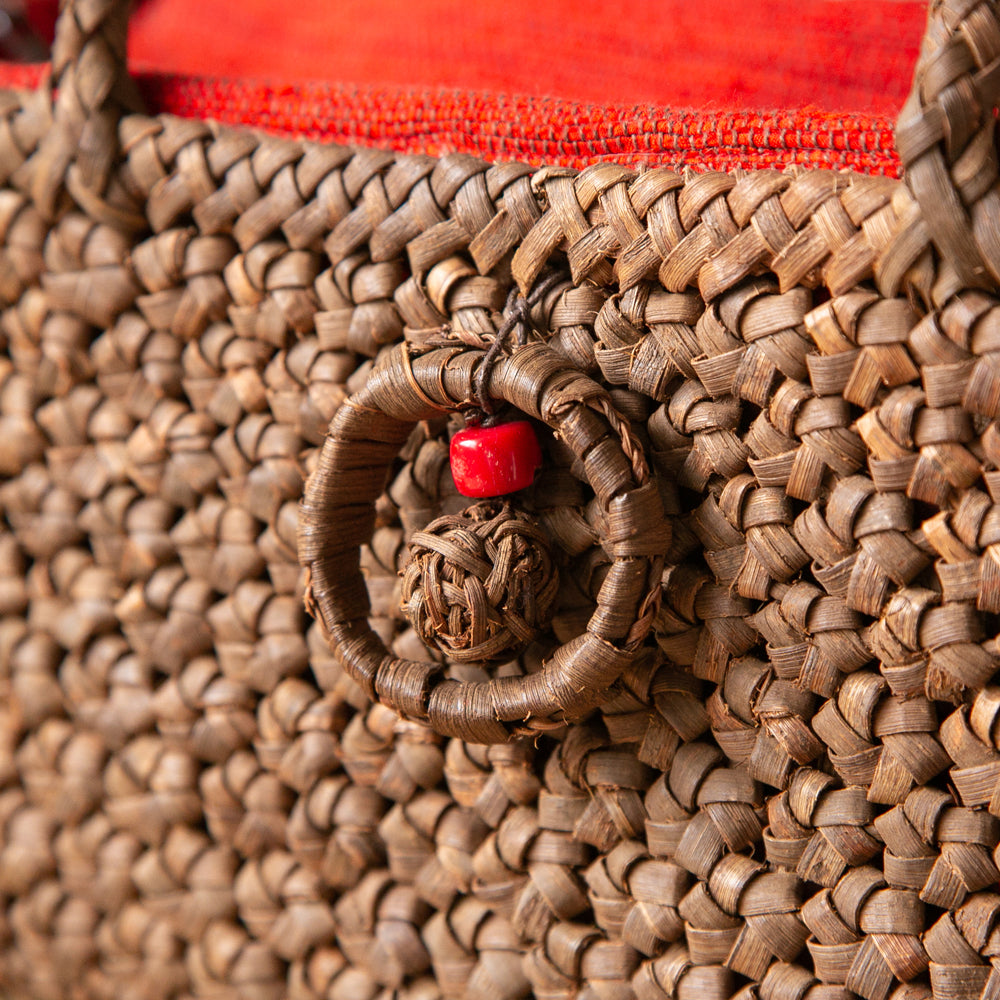 山葡萄バスケット(六角花編み)