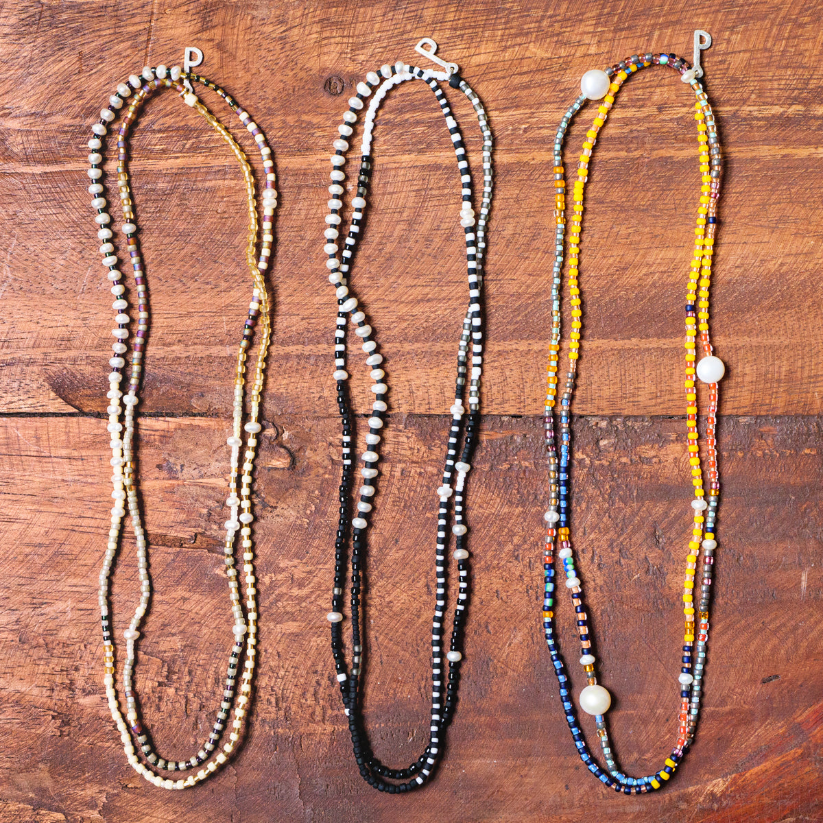 PERAPERAKビーズネックレス(パール)