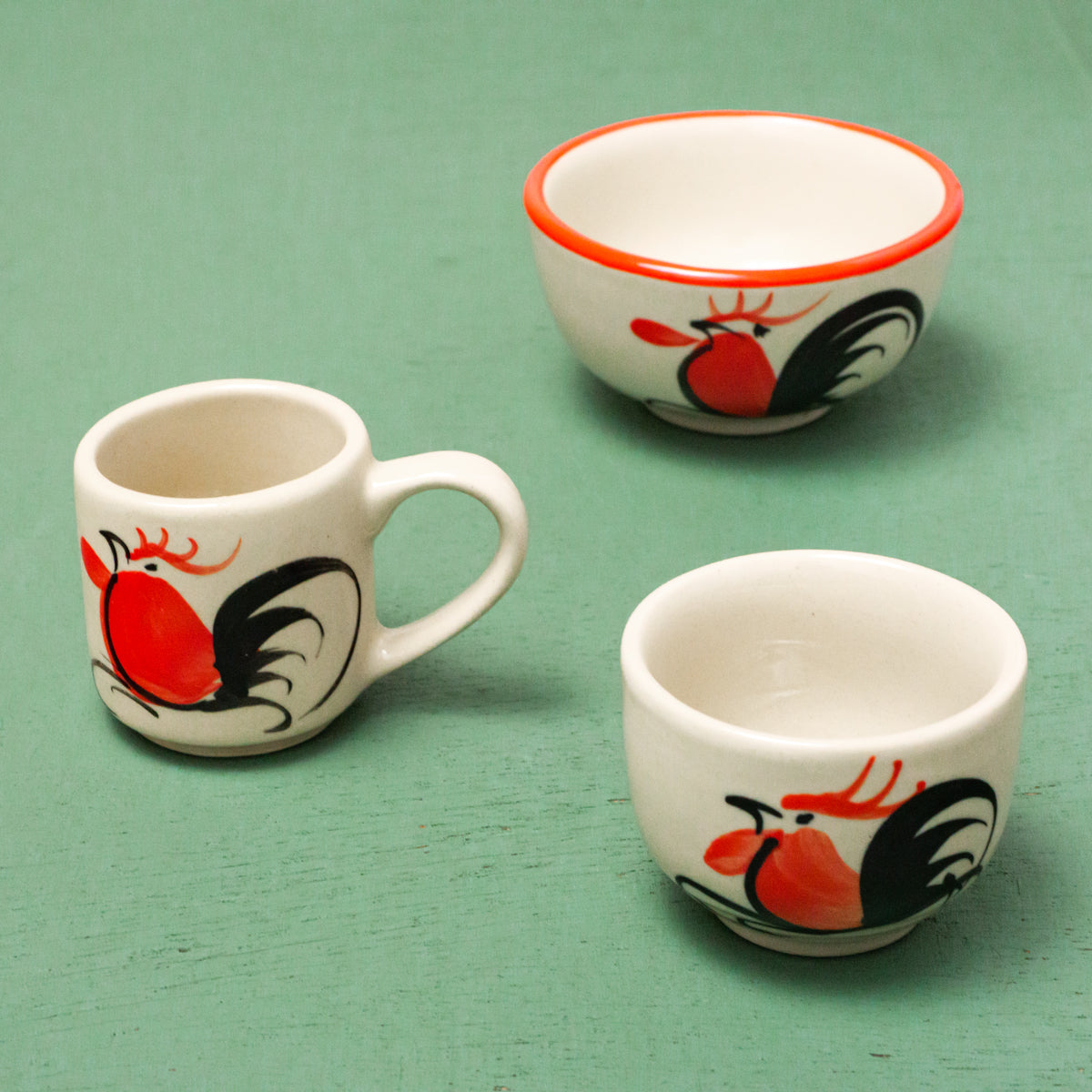 ランパーン鶏食器(赤色シリーズ)