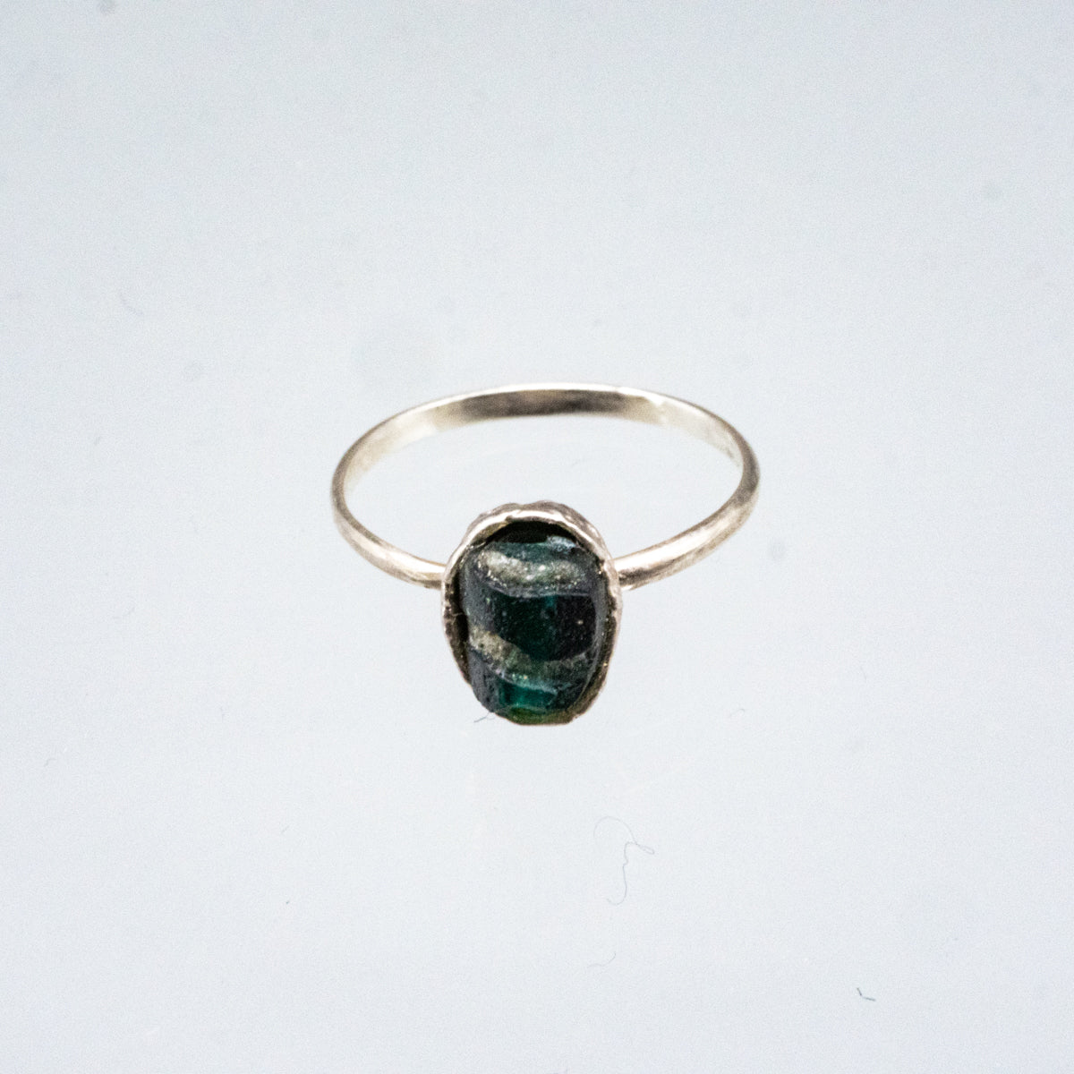 古代ローマンモザイクとんぼ玉片リング