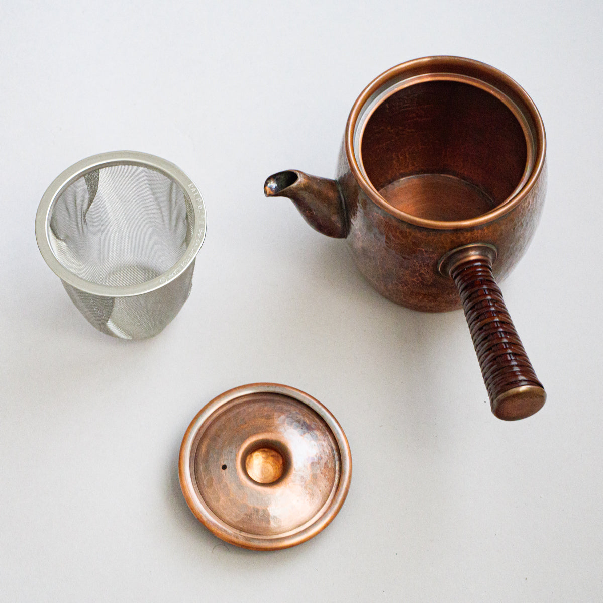 銅製急須タル形(大)市松模様