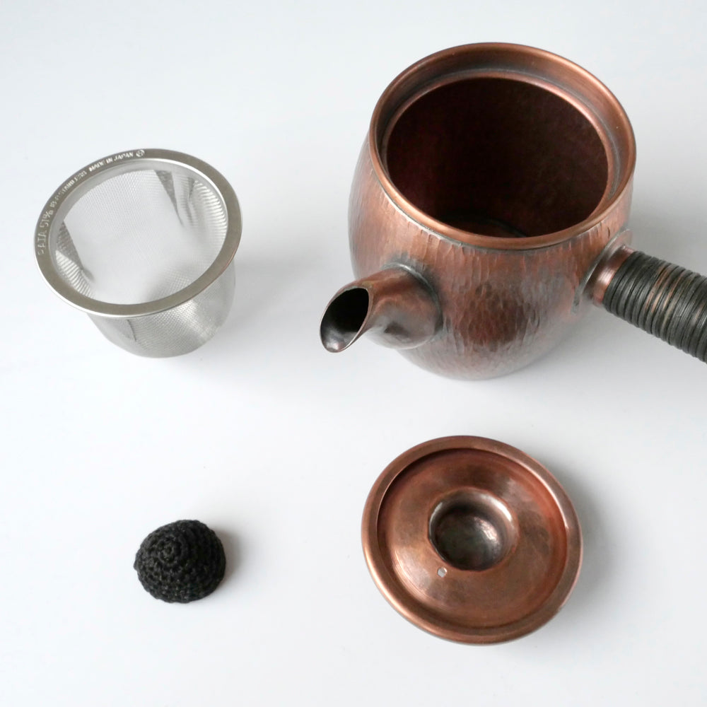 銅製急須タル形(小)タテゴザ目