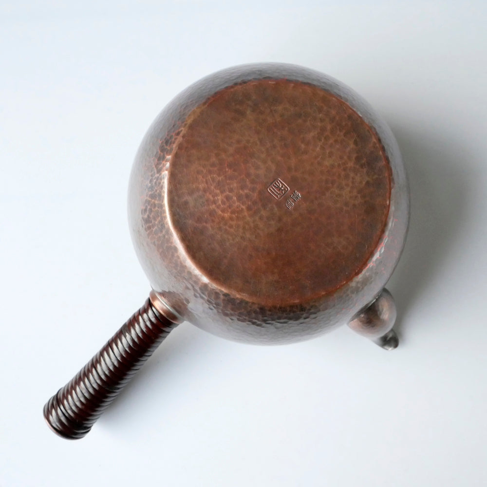 銅製急須丸形(中)彩目 素柄