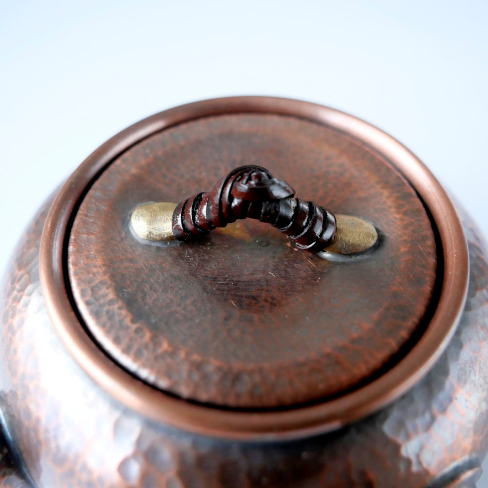 銅製急須丸形(中)彩目 素柄