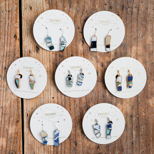 陶器片ピアス・イヤリング(yurariシリーズ)