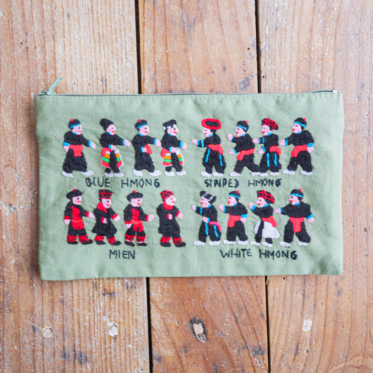モン族手刺繍ポーチ(大)People シリーズ