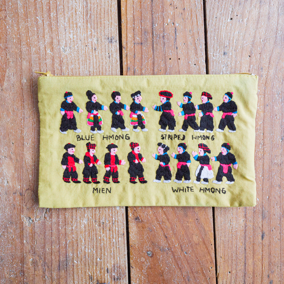モン族手刺繍ポーチ(大)People シリーズ