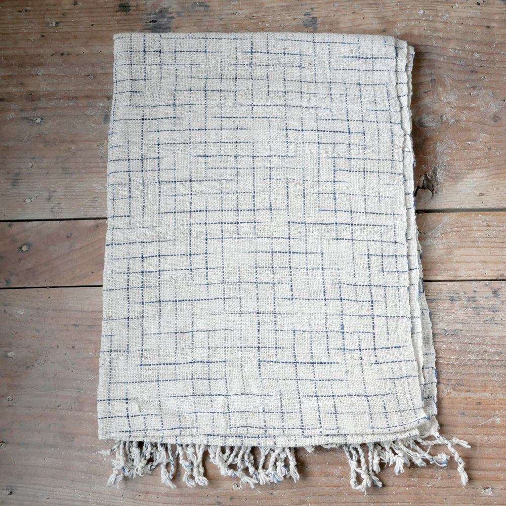 手紡ぎ草木染めストール(L)