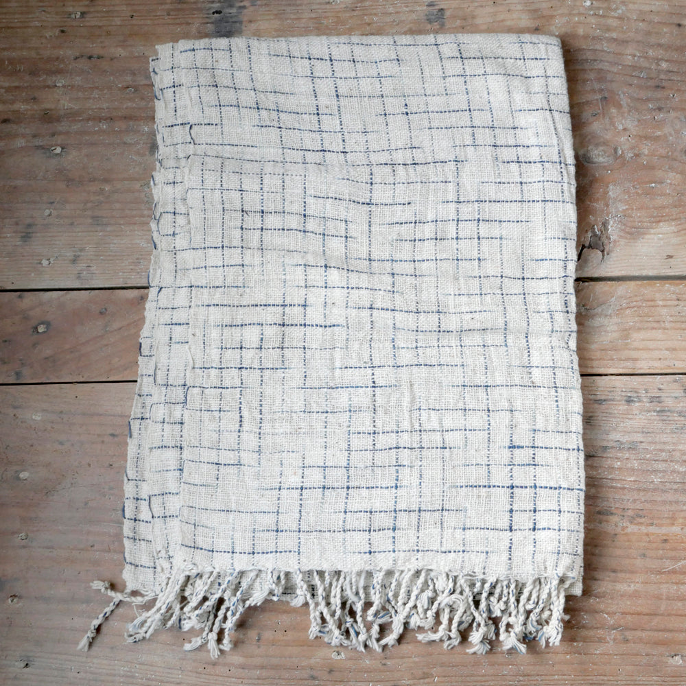 手紡ぎ草木染めストール(L)