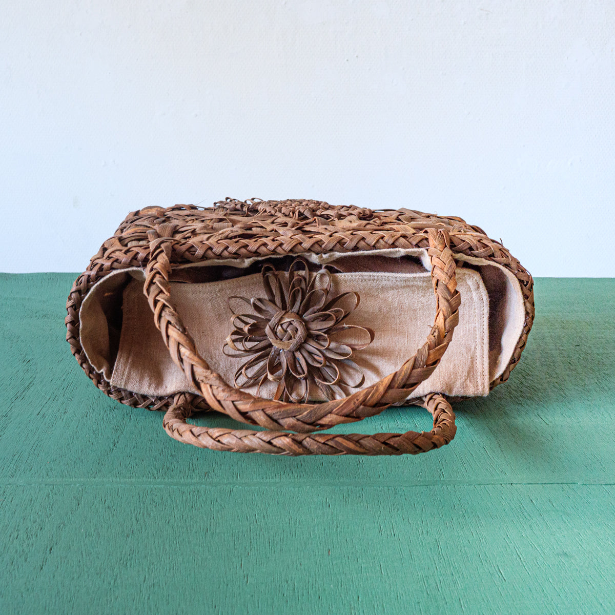 山葡萄バスケット(裂織中敷き)