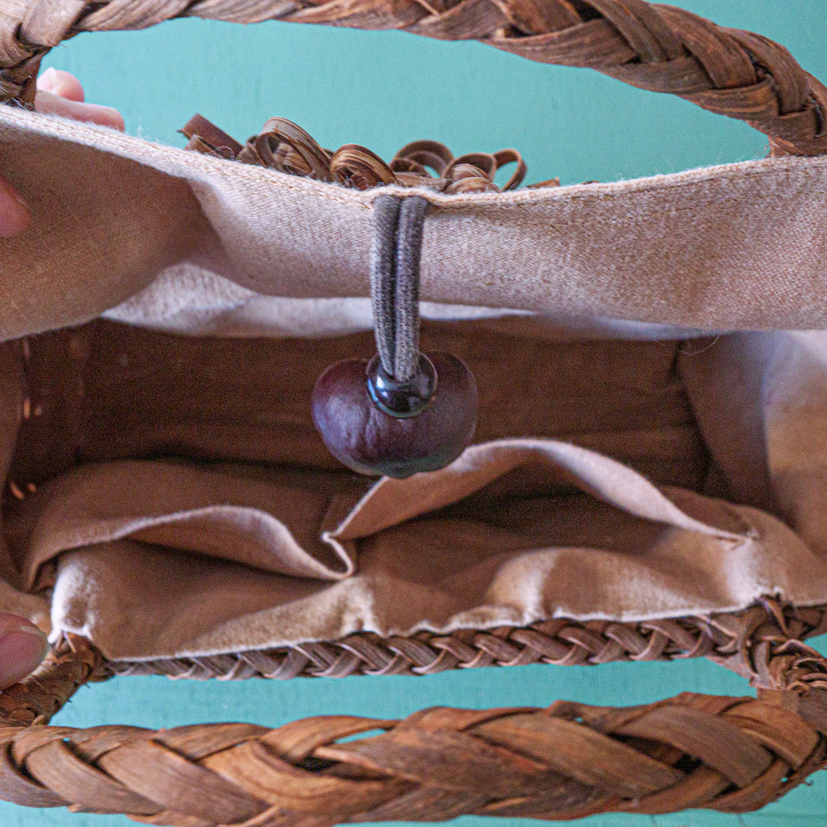 山葡萄バスケット(裂織中敷き)