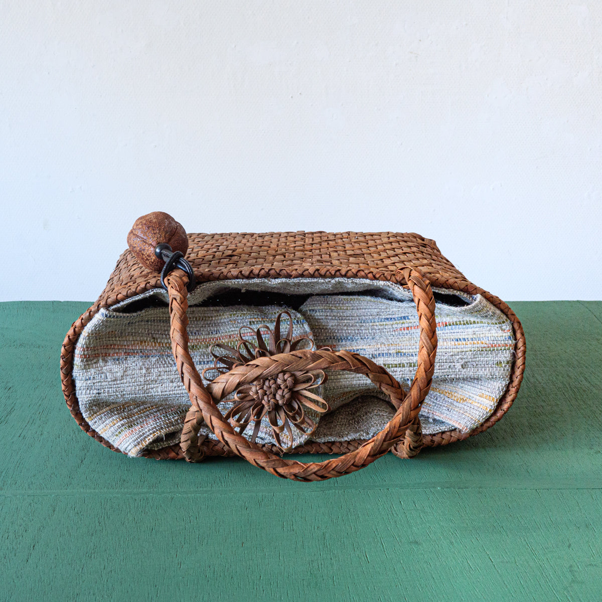 山葡萄バスケット(裂織中敷き)