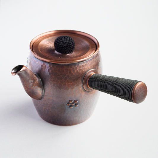 銅製急須タル形(大)梅丸つち目