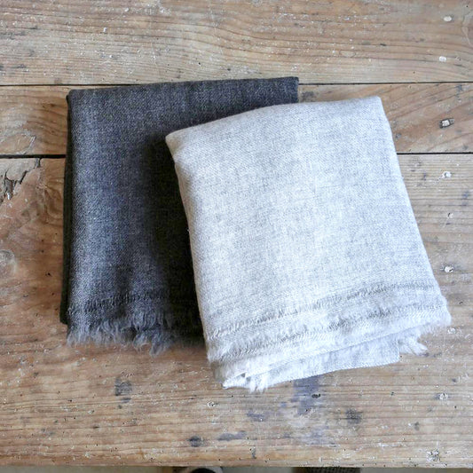 カシミヤ大判ウールストール(原毛色)