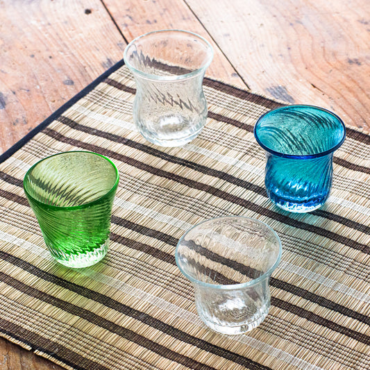 再生ガラスカップ(渦巻き)