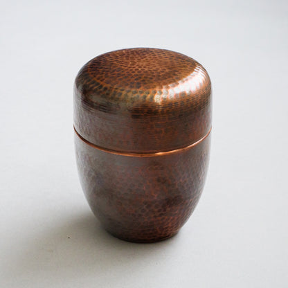 銅茶筒ナツメ形（丸つち目大）
