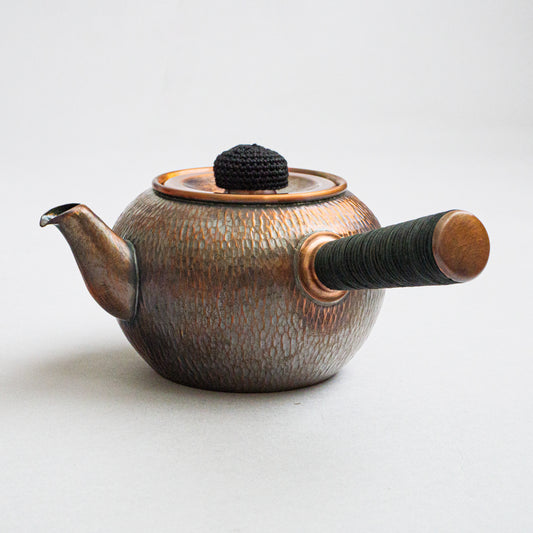 銅製急須丸形(中)タテゴザ目